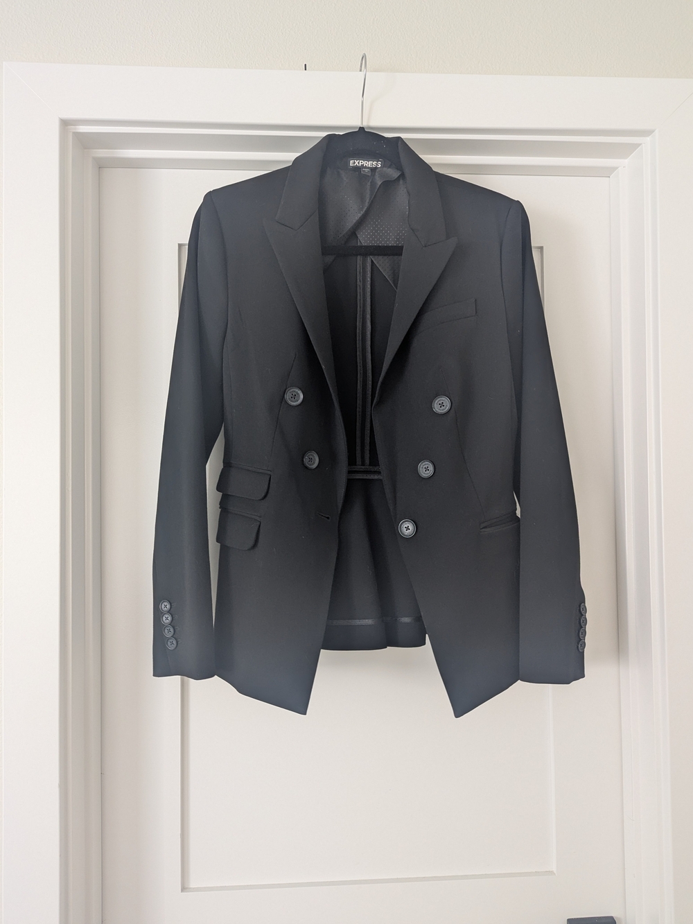 Express Women's Black Double-Breasted Flare Blazer